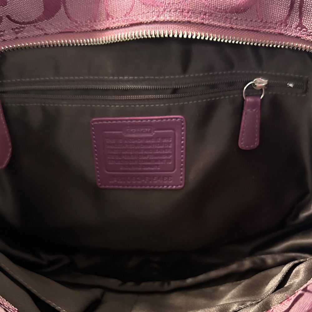 Coach Burgundy and Teal Circle Shoulder Bag - Picture 3 of 3